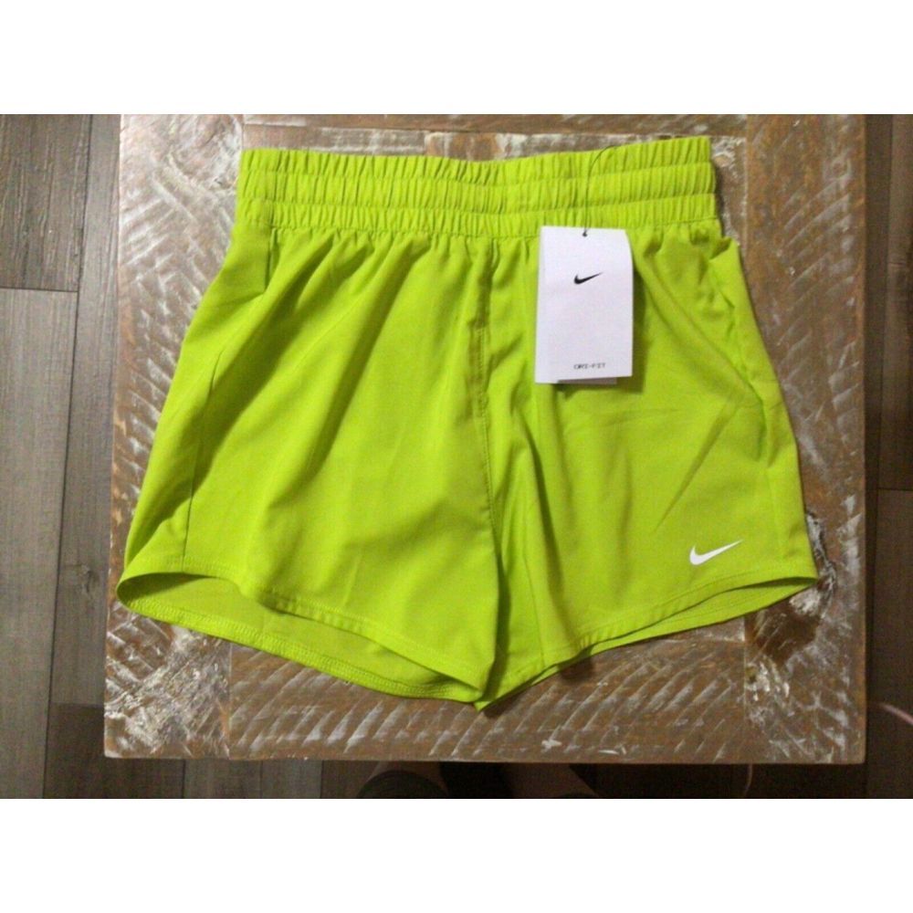 Nike Girl's Dri-Fit High-Waisted Woven‎ Training Shorts M Bright Cactus DX4967